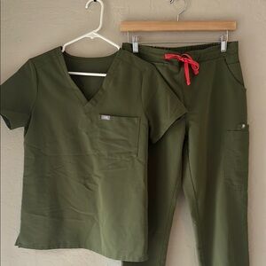 Olive Green Women's Scrub Set
